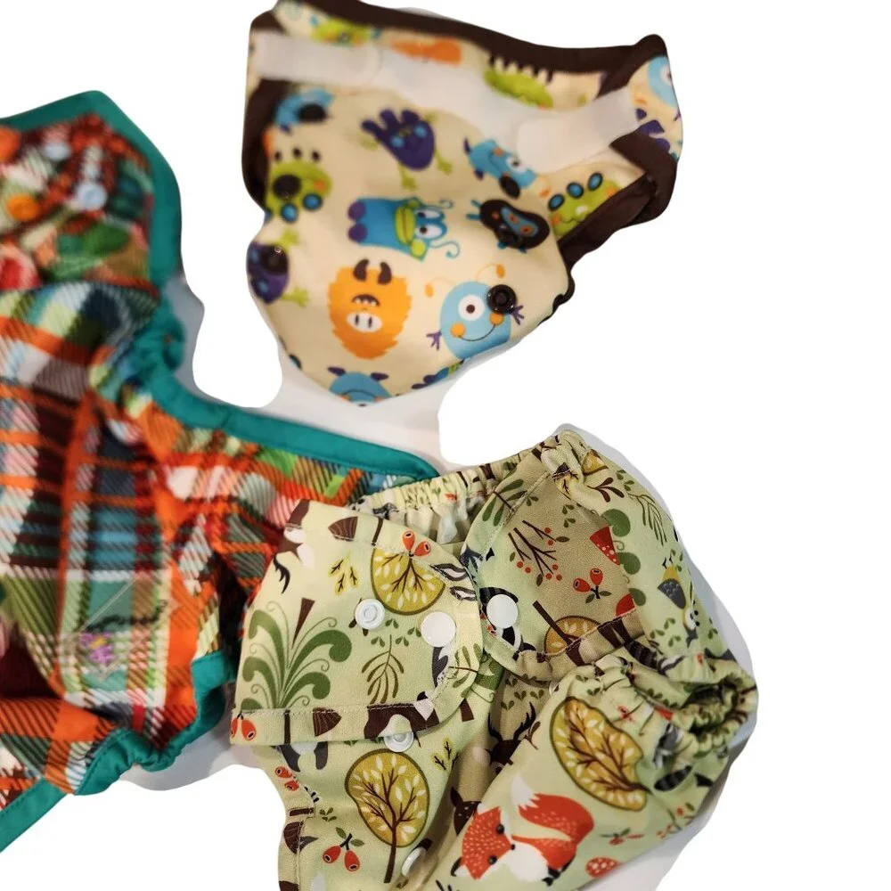 Reusable Cloth Diaper covers Pack Of 4 With Fun Patterns & Adjustable Snaps